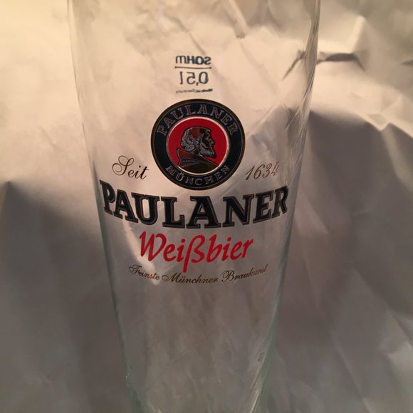 Paulaner Weißbier Weissbier Swirl Pattern Beer Glass 0.5L 10" München Brewery - Picture 3 of 6